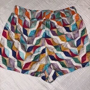 Multicolor Geometric Print Women’s Bermuda Shorts